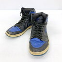 【中古】訳あり NIKE AIR JORDAN 1 RETORO ROYAL エア ジョーダン 1 レトロ ハイ 010709 Y2 2001年復刻 スニーカー シューズ メンズ 27cm ブルー ブラック ナイキ 靴 DF13761■