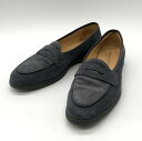 【中古】 Manovie Toscane ローファー スエード シューズ ローカット コインローファー カジュアル シンプル メンズ 26.5cm グレー マノヴィエトスカーネ 靴 B12710◆(4)
