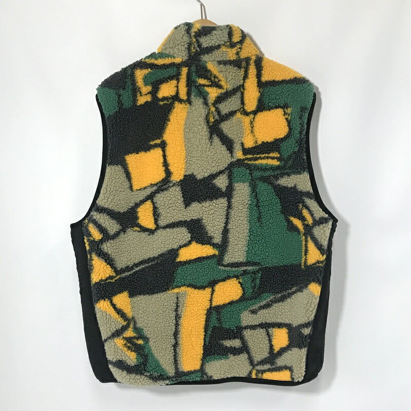 【中古】 STUSSY シェルパフリースベスト ボアベスト Block Sherpa Vest ロゴ 刺繍...