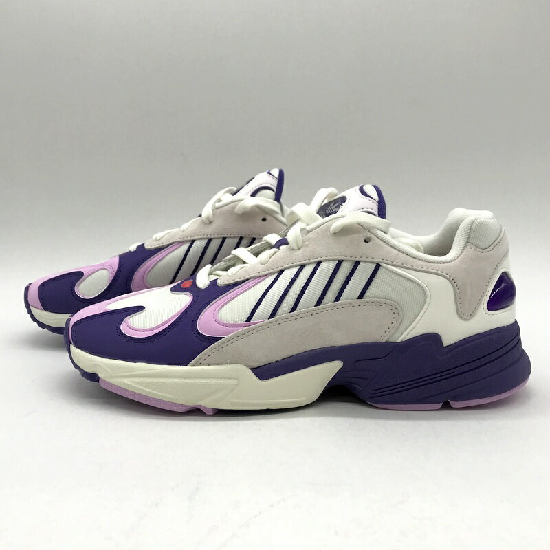 【中古】 adidas ORIGINALS YUNG 1 DRAGON BALL Z FRIEZA スニーカー 新品同様 D97048 コラボ ローカット シューズ カジュアル メンズ 27.5cm ホワイト パープル アディダス 靴 B12775◆