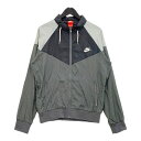 【中古】NIKE ジャケット ブルゾン ナイロン ロゴプリント 薄手 フード付き スポーツ トレーニング ストレッチ メンズ Mサイズ ブラック ナイキ アウタ...