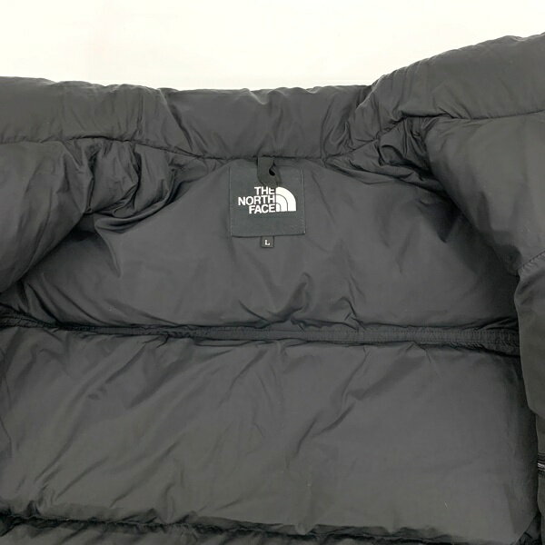 【中古】THE NORTH FACE ヌプシダウンジャケット ND92335 ブルゾン コート ジャンパー フード付き ナイロン 無地 アウトドア メンズ Lサイズ ブラック ノースフェイス アウター DM14275■