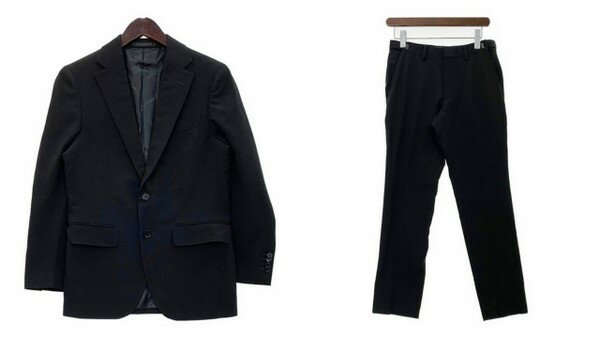 【中古】HILTON シングルスタイリッシュフォーマル スーツ 18FV4605 美品 セットアップ テーラードジャケット 2ボタン テーパードパンツ ビジネス...