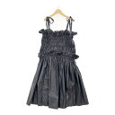 【中古】ENFOLD 21ss Shiny Taffeta シャーリングサロペットスカート 300ES931-2130 美品 ワンピース 無地 光沢感 レディー...