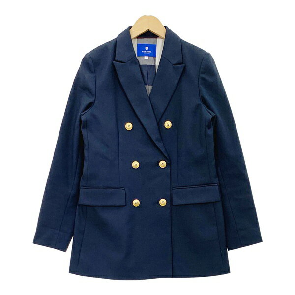 【中古】BLUE LABEL CRESTBRIDGE ギャバストレッチジャケット 55F03-242-2838 美品 ブレザー テーラード 上着 無地 カジュアル レディース サイズ38 ネイビー ブルーレーベル クレストブリッジ アウター DL14367■