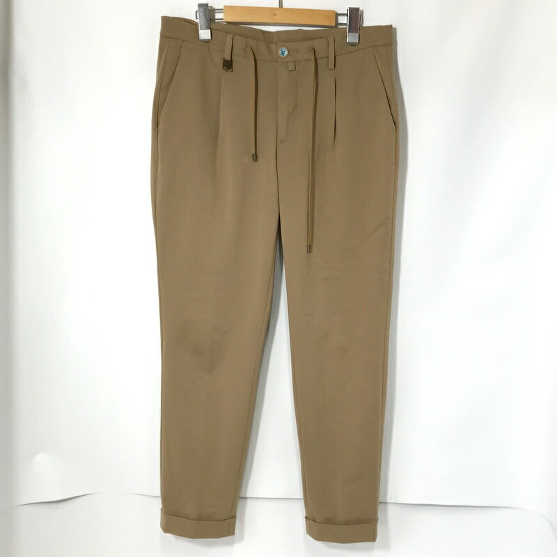 【中古】 Barbati スラックス 124761 ストレッチ ロングパンツ スリムシルエット 無地 シンプル カジュアル 古着 メンズ サイズ48 Lサイズ相当 ベージュ バルバッティ ボトムス A12704◆