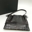 【中古】 ACCALMIE × MR.DEEP POCKET ハンドバッグ コラボ レザーバッグ クロコダイル 本革 BAG カジュアル メンズ ブラウン アカ...