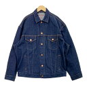 【中古】アニエスベー レッドカード オーバーサイズ デニム ジャケット Gジャン 6117WW47 美品 レディース Mサイズ インディゴ agnes b RE...