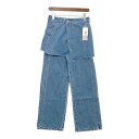 【中古】RAY BEAMS デニム スカート セット パンツ 61-21-0073-370 新品同様 スカートオンパンツ レイヤード ジーパン ジーンズ ボトム カジュアル レディース サイズ0 インディゴ レイビームス ズボン IL14666■