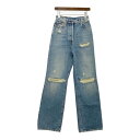 【中古】GUCCI エコブリーチドリップドオーガニックデニムパンツ 638045 XDBFI ジーンズ ジーパン ボトム ダメージ加工 ストレート カジュアル ...