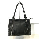 【中古】 DECADE トートバッグ ダブルファスナー Wzip レザー A4収納可 肩掛け可 ビジネス 通学 通勤 男女兼用 ブラック ディケイド 鞄 B13...