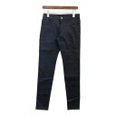 【中古】JUNYA WATANABE COMME des GARCONS 22AW スキニーパンツ JJ-P026 新品同様 ボトム ストレッチ コットン 無地 カジュアル レディース XSサイズ ブラック ジュンヤワタナベ コムデギャルソン ズボン DL14991■