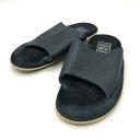 【中古】 ISLAND SLIPPER レザーサンダル トラベラーサンダル シャワーサンダル メンズ サイズ9 27cm相当 ブラック アイランドスリッパ フットウェア B13722◆(4)