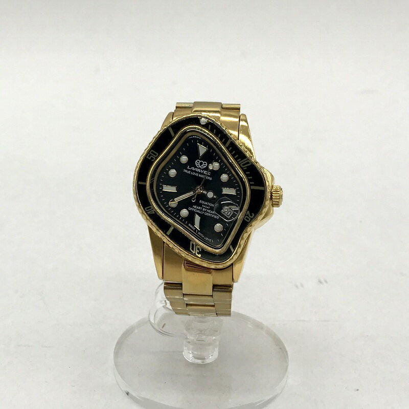 【中古】 LAARVEE 腕時計 Golden Precision Steel ウォッチ 時計 変形デザイン 自動巻き アナログ カジュアル メンズ ゴールド ブラック ラーヴィー 服飾小物 B13650◆