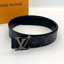 【中古】LOUISVUITTON ベルト サンチュール LV イニシャル 40MM モノグラム M9043 リバーシブル ガンメタ ビジネス カジュアル レディース ブラック ルイヴィトン 服飾小物 DF14955■