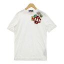 【中古】DSQUARED2 Tシャツ カットソー 半袖 ワッペン付き ロゴ カジュアル シンプル レディース XSサイズ ホワイト ディースクエアード トップス...