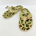 【中古】ISLAND SLIPPER FREECITY アイランドスリッパ フリーシティ サンダル シューズ スリッパ トング DOVE CAMO SANDAL CLASSIC メンズ サイズ11 29cm相当 カーキ系 靴 DF16359■