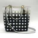【中古】 COACH コーチ マディソンギンガムサフィアーノ 2WAYバッグ ショルダーバッグ レディース ブラック ホワイト 服飾小物 B14393◆