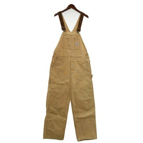 【中古】 Carhartt カーハート オーバーオール ダブルニー メンズ サイズ30 ベージュ ボトムス A13454◆