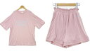 【中古】gelato pique ジェラート ピケ セットアップ ルームウェア PWCT242221 接触冷感 ロゴ Tシャツ ショートパンツ レディース フリ...