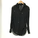 【中古】 bajra バジュラ シャツ 長袖 シフォンランダムドットシャツ シアーシャツ メンズ サイズ3 Lサイズ ブラック トップス A14630◆