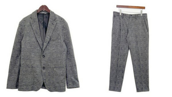 【中古】G-STAGE ジーステージ シングル スーツ セットアップ メンズ 上50 下48 グレー系 上下 DM17008■