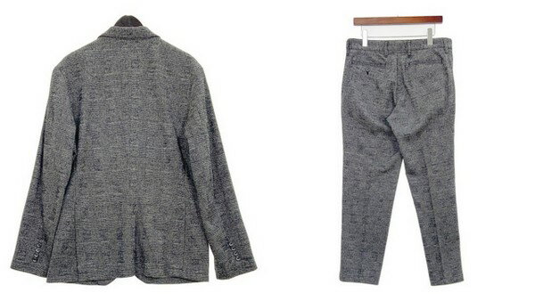 【中古】G-STAGE ジーステージ シングル スーツ セットアップ メンズ 上50 下48 グレー系 上下 DM17008■