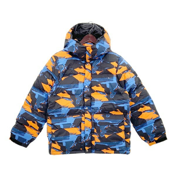 【中古】THE NORTH FACE ノースフェイス ノベルティ マルチプリント キャンプシエラ ダウンジャケット ブルゾン ND92330 メンズ Mサイズ ブラック系 アウター DM17385■