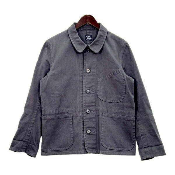 【中古】OLD TOWN オールドタウン カバーオール ジャケット イングランド製 ブルゾン メンズ サイズ36 グレー アウター DM17354■
