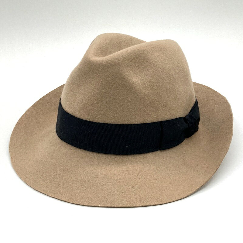 乐天商城 - 【中古】 CA4LA カシラ フェドラハット 中折れ帽 ウールフェルト 帽子 ハット メンズ ベージュ 服飾小物 B15312◆