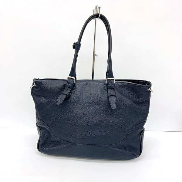 【中古】PELLE MORBIDA ペッレモルビダ トートバッグ カバン ビジネスバッグ レザー メンズ ネイビー 鞄 DF13725■(4.0)