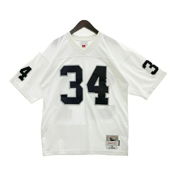Rakuten - 【中古】Mitchell & Ness ミッチェル & ネス ゲームシャツ ユニフォーム NFL Bo Jackson メンズ Lサイズ ホワイト トップス DM19203■