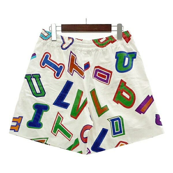 乐天商城 - 【中古】LOUIS VUITTON NBA ルイヴィトン ショートパンツ グラフィックロゴ 21AW ハーフパンツ ボトムス 短パン メンズ XSサイズ ホワイト系 ズボン DM19288■