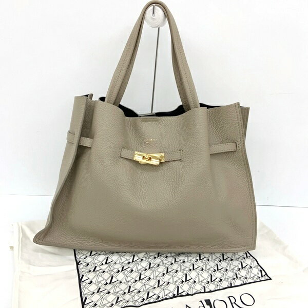 Rakuten - 【中古】VIOLAd'ORO ヴィオラドーロ トートバッグ カバン TRERO トレロ イタリアンWフェイスレザー レディース Lサイズ ベージュ系 鞄 DF18846■