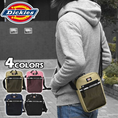 ショルダーバッグ メンズ 斜めがけ/Dickies ディッキーズ ポリキャンバス ロゴテープ ミニ ショルダーバッグ /ミニショルダーバッグ 斜めがけバッグ ミニバッグ スクエア 四角 フェス 旅行用 おしゃれ 無地 シンプル 軽い 軽量 メッシュポケット 縦型 ナイロン ブランド/