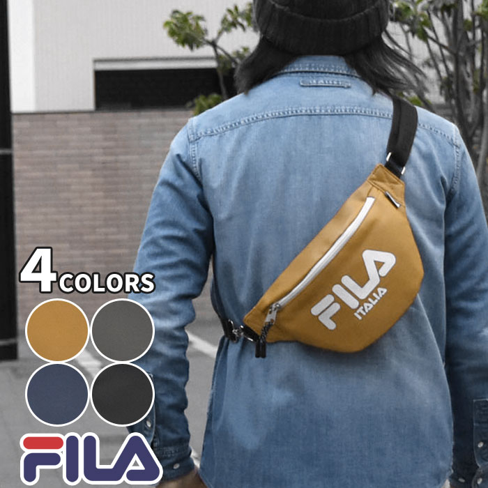 ボディバッグ メンズ おしゃれ/ボディーバッグ メンズ/FILA フィラ フェイクレザー ビッグロゴ ボディバッグ 合成皮革 合皮 レザー 革 ファニーパック ウエストバッグ ウエストポーチ 斜めがけバッグ 斜めがけ バッグ ショルダーバッグ フェス ブランド ロゴ