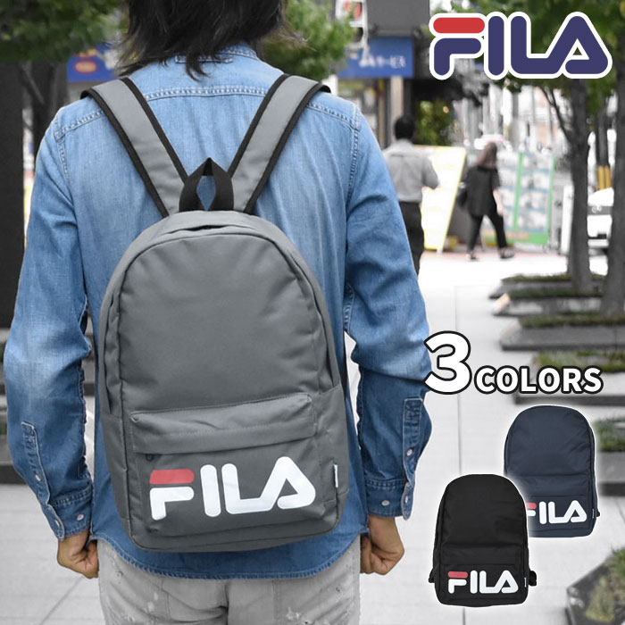 リュック メンズ/FILA フィラ ポリキャンバス リュック リュックサック 通勤 通学 A4 大容量 バッグ 無地 シンプル おしゃれ オシャレ 大人 大きめ 軽い 軽量 遠足 背面ファスナー サイドファスナー 通学用 学生 大学生 高校生 ナイロン ブランド ロゴ