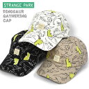 キャップ ローキャップ レディース メンズ おしゃれ/ Strange Park ストレンジパーク コットン 恐竜 総柄 /男女兼用 帽子 CAP ベースボールキャップ カジュアル かっこいい かわいい 可愛い オシャレ フェス キャンプ アウトドア 無地 シンプル キョウリュウ ダイナソー/