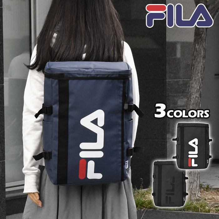 リュック レディース/FILA フィラ ターポリン ボックス スクエア リュック 女性 通勤 通勤用 ビジネスリュック ビジネス ビジネスバッグ バッグ PC パソコン ノートPC ノートパソコン 通学 旅行 A4 大容量 大きめ 多機能 ポケット 多い サイドポケット おしゃれ ブランド