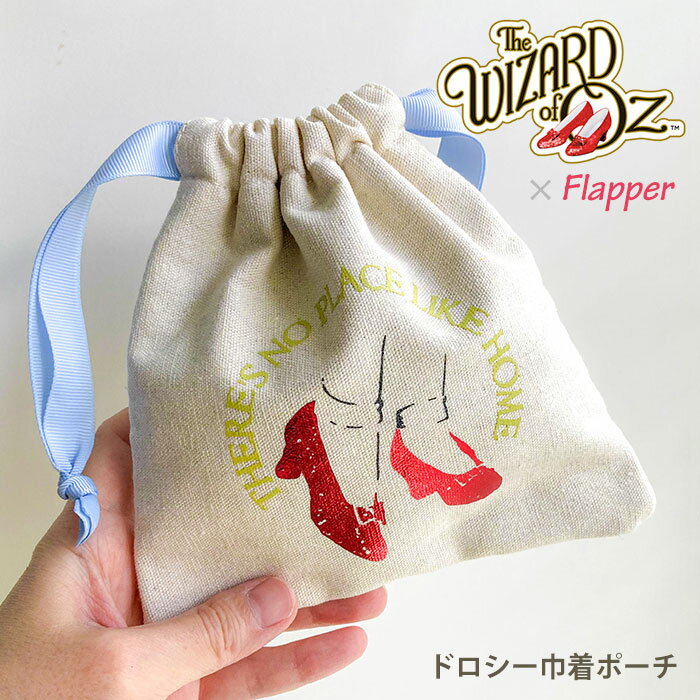 オズの魔法使い グッズ ポーチ 小物入れ 小さめ ミニポーチ 小物入れ かわいい オシャレ/ FLAPPER フラッパー ドロシー 巾着ポーチ /オズの魔法使 レディース 巾着袋 巾着 薄い スリム フラット コスメポーチ 化粧ポーチ 持ち歩き 可愛い おしゃれ 大人 軽い 軽量 雑貨/のサムネイル