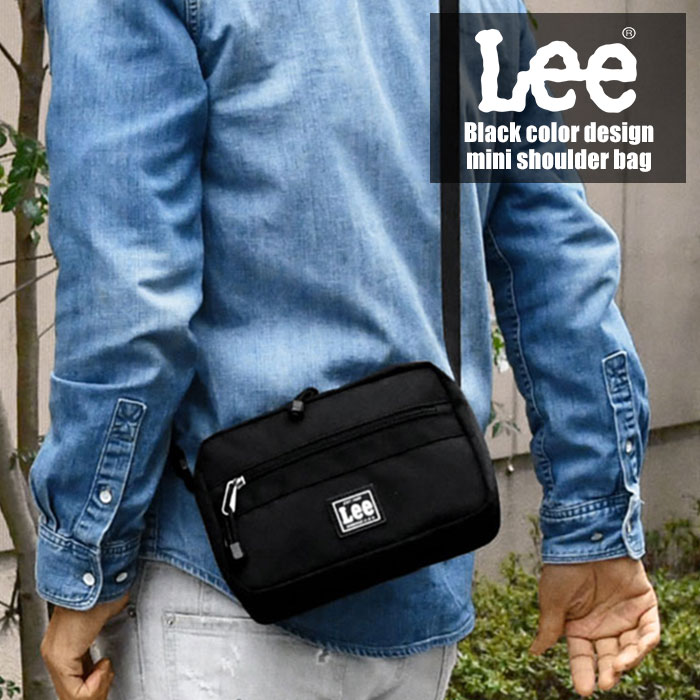 Lee バッグ メンズ LEE リー ミニショルダーバッグ ショルダーバッグ メンズ 斜めがけ かっこいい 小さめ おしゃれ 軽量/ 横型 横 スマホショルダー スマホポシェット 大人 オシャレ 斜めがけバッグ 斜め掛けバッグ 通学 小学生 中学生 高校生 ブランド ブラック 黒 ポリエステル ナイロン/