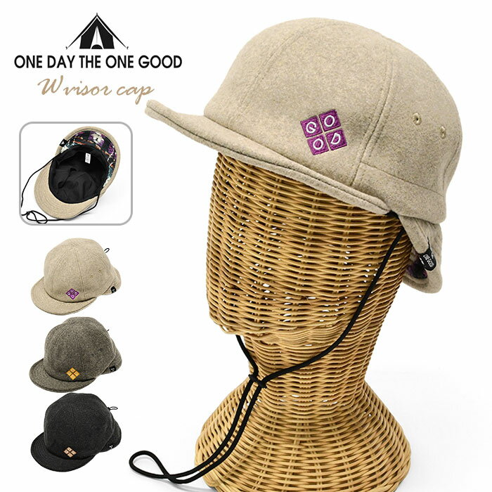 メルトン ダブルバイザー キャップ レディース メンズ ボア 帽子 軽い 軽量 カジュアル かっこいい かわいい 可愛い おしゃれ オシャレ かっこいい フェス キャンプ アウトドア フェス 登山 スポーツ ゴルフ つば ツバ 短い あご紐 あご紐付き 暖かい 防寒 秋冬 秋 冬