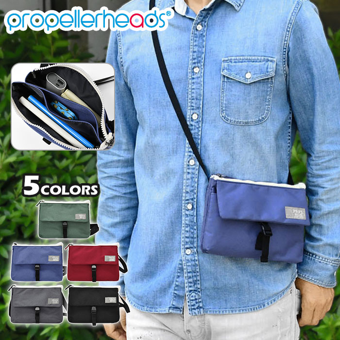 ショルダーバッグ メンズ 小さめ ショルダーバッグ 斜めがけバッグ ショルダーバッグ メンズ 50代 ミニショルダーバッグ メンズ サコッシュ メンズ サコッシュバッグ メンズ/ プロペラヘッズ propellerheads ポリエステル 横型 /2層 3層 薄マチ 横 おしゃれ 大人 ナイロン/