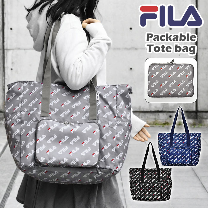 FILA フィラ ポケッタブル トートバッグ レディース バッグ エコバッグ エコバック サブバッグ 折りたたみ 折り畳み 折りたたみトートバッグ 折りたたみバッグ 旅行用 コンパクト 肩がけ 肩掛け 肩 大きい 大きめ 大容量 軽量 軽い おしゃれ 大人 旅行 修学旅行 林間学校