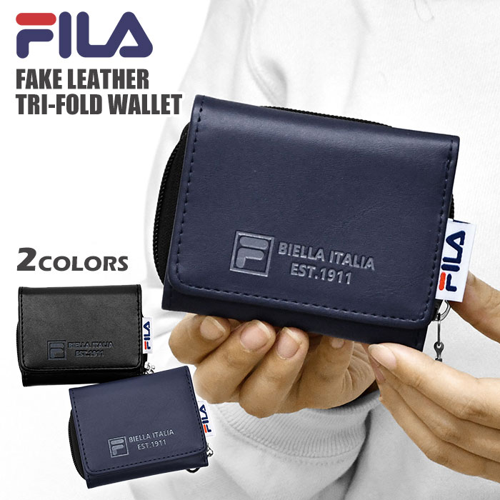 FILA フィラ 財布 レディース ミニ財布 レディース ブランド 三つ折り財布 レディース ブランド/ フェイクレザー /ミニウォレット ミニ 小さめ 通勤 通学 大人 小学生 中学生 高校生 大人 大人っぽい おしゃれ オシャレ かっこいい シンプル スポーティー コンパクト/
