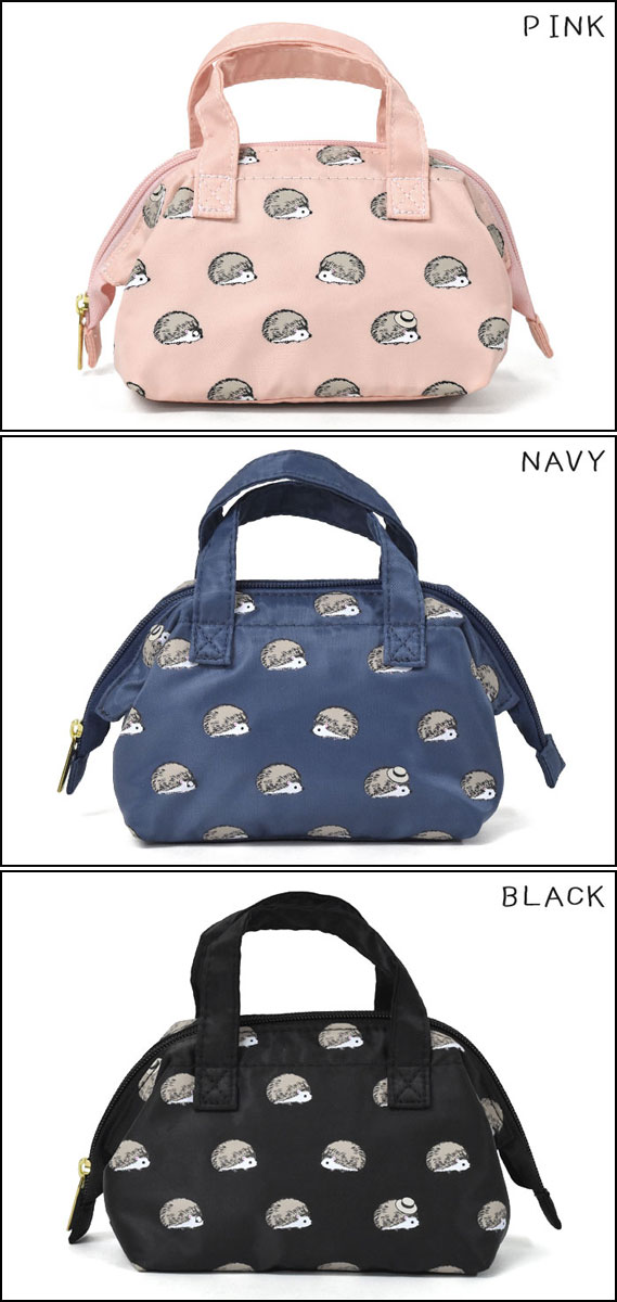 FLAPPER フラッパー ナイロン ハリネズミ 総柄 ハンドル 口金 ポーチ /レディース メンズ 子供 子供用 子ども こども キッズ ジュニア 女の子 女子 男の子 男子 保育園 幼稚園 小学生 中学生 高校生 大学生 学生 ミニポーチ ペンケース 筆箱 ふでばこ 小物入れ がま口/