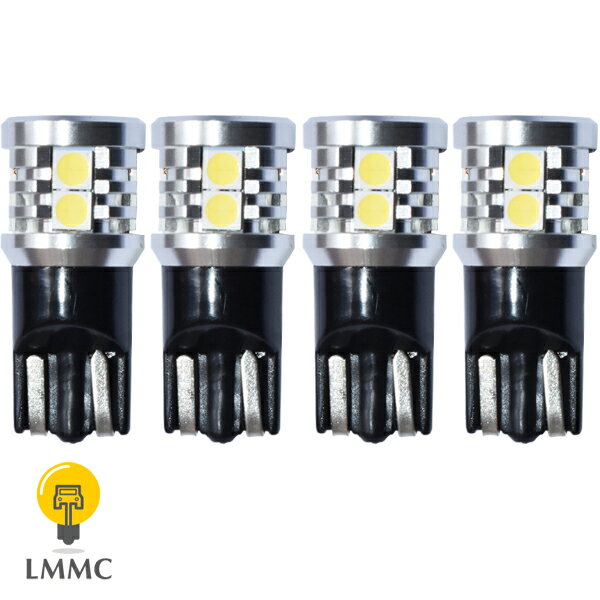 4球セット　T16 LED バックランプ T10 led ポジション球 ナンバー灯 300lm 【省電力】 9連 【無極性】　ホワイト【ハイブリッド車対応】