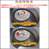 LEDフォグランプH8H11H16ハイビームHB38400lmLED角度調整可能回転式【ジュエルメタルLF42】