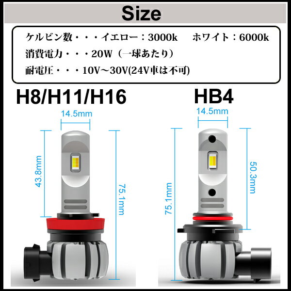 フォグランプ led 2色 切り替え ledフォグランプ ファンレス イエロー ホワイト h8 h11 h16 HB4 　デュアルカラー　ツインカラー　純正交換簡単取付 【車検対応】 LF-TCF1