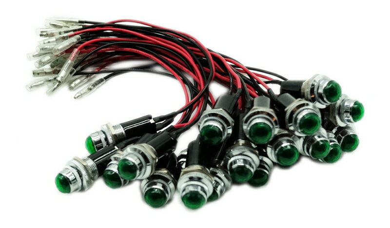 LED 埋込式 パイロットランプ ダイヤカット 24V 16mm径　20個セット